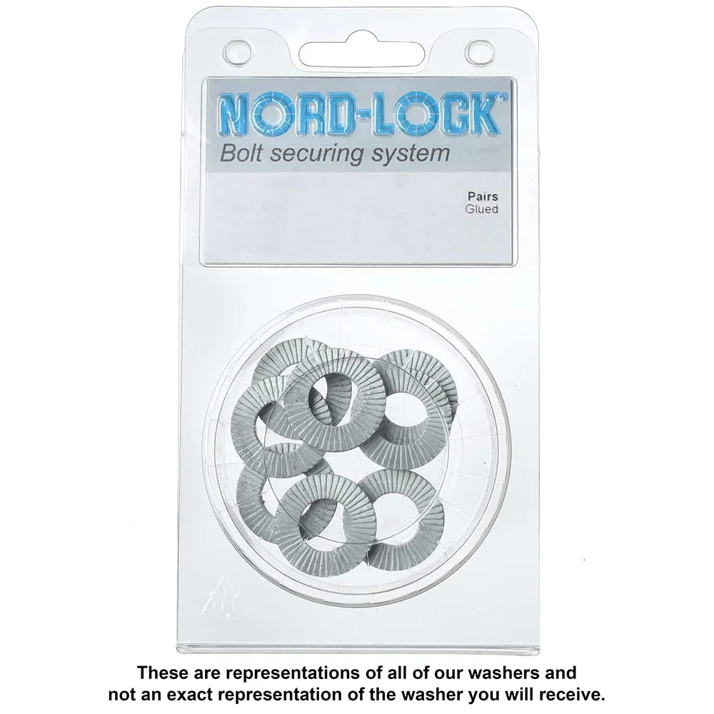 Nord-Lock Wedge Locking Washers - Steel (Delta Protekt) Washer, Vibration Resistant Safety Washers for 3/8 Inch Bolts, with Zinc Flake Coating - Enlarged Outer Diameter Washers - 10 Pairs