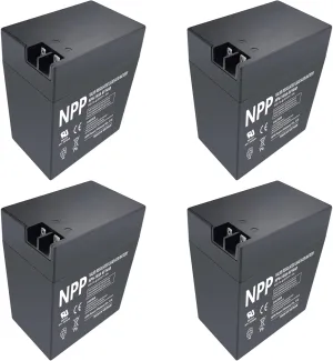 NPP NP6-14Ah(4 Pcs) 6V 14 Ah Rechargeable Sealed Lead Acid Battery for Parmak 901 & Magnum Solar Park & Teledyne B8-6 Emergency Lighting