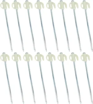 NUEAYMS 16Pcs Steel Camping Stakes Heavy Duty Tarp Peg Glow Camping Stakes Tent Nails Ground Peg for Outdoor Camping Canopy Tarp