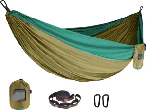 Nylon Parachute Hammock Net Portable Nylon Parachute Fabric Single and Double Size Outdoor Camping Hiking Garden Hammock Terrace Hammock(Model 4,300cmX200cm)