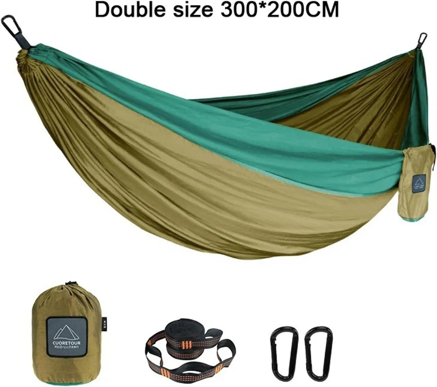 Nylon Parachute Hammock Net Portable Nylon Parachute Fabric Single and Double Size Outdoor Camping Hiking Garden Hammock Terrace Hammock(Model 4,300cmX200cm)