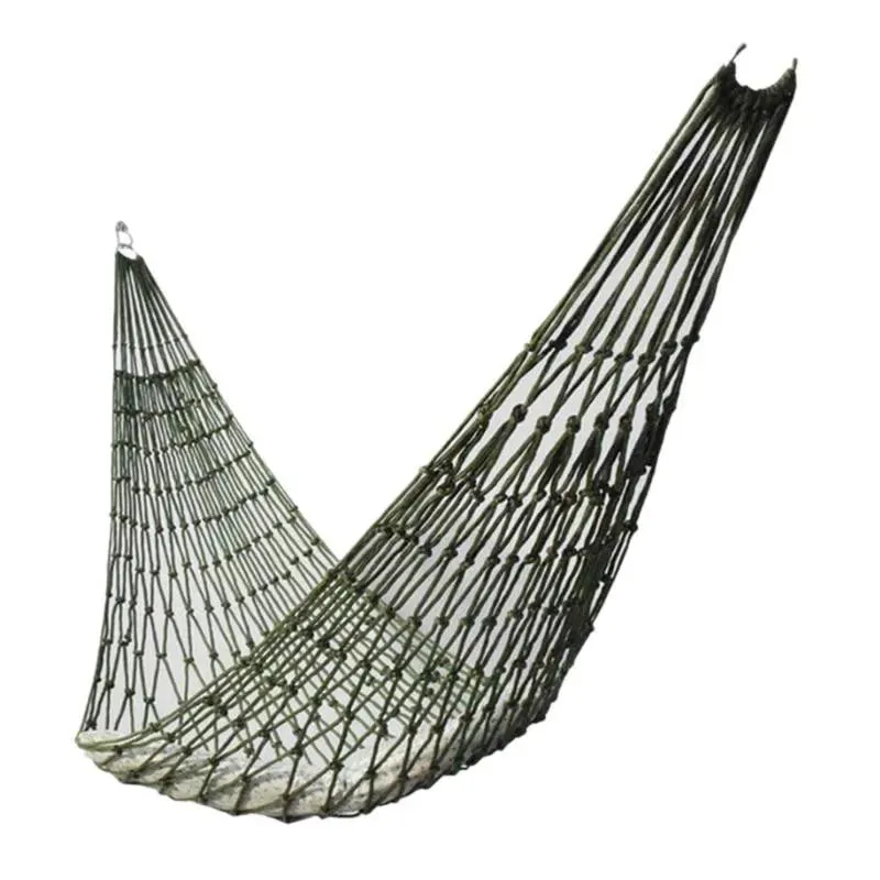 Nylon Rope Mesh Hammock - Outdoor Sleeping Net Bed with Rope for Relaxation