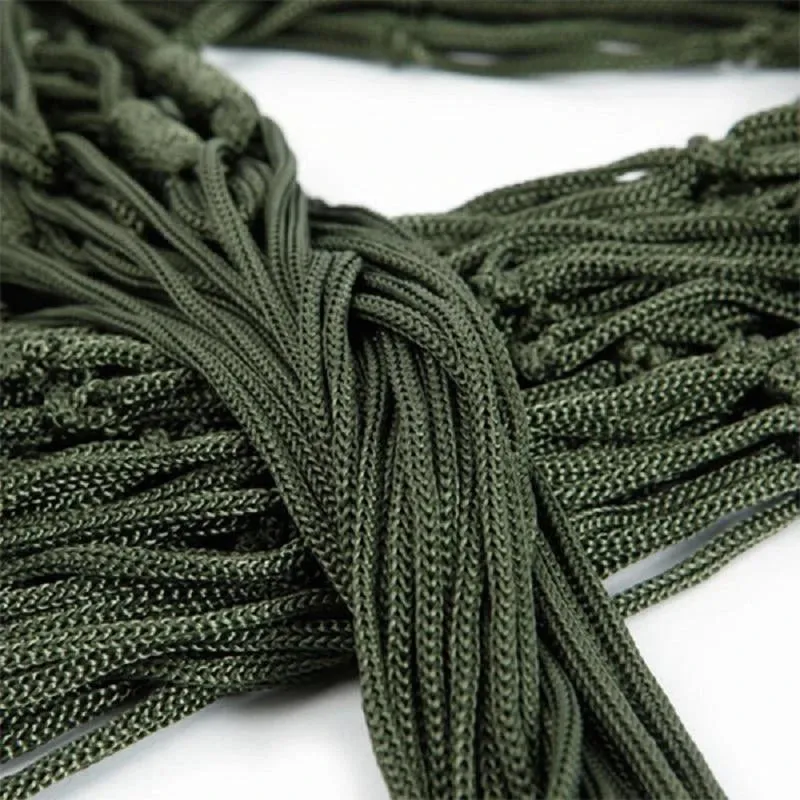 Nylon Rope Mesh Hammock - Outdoor Sleeping Net Bed with Rope for Relaxation
