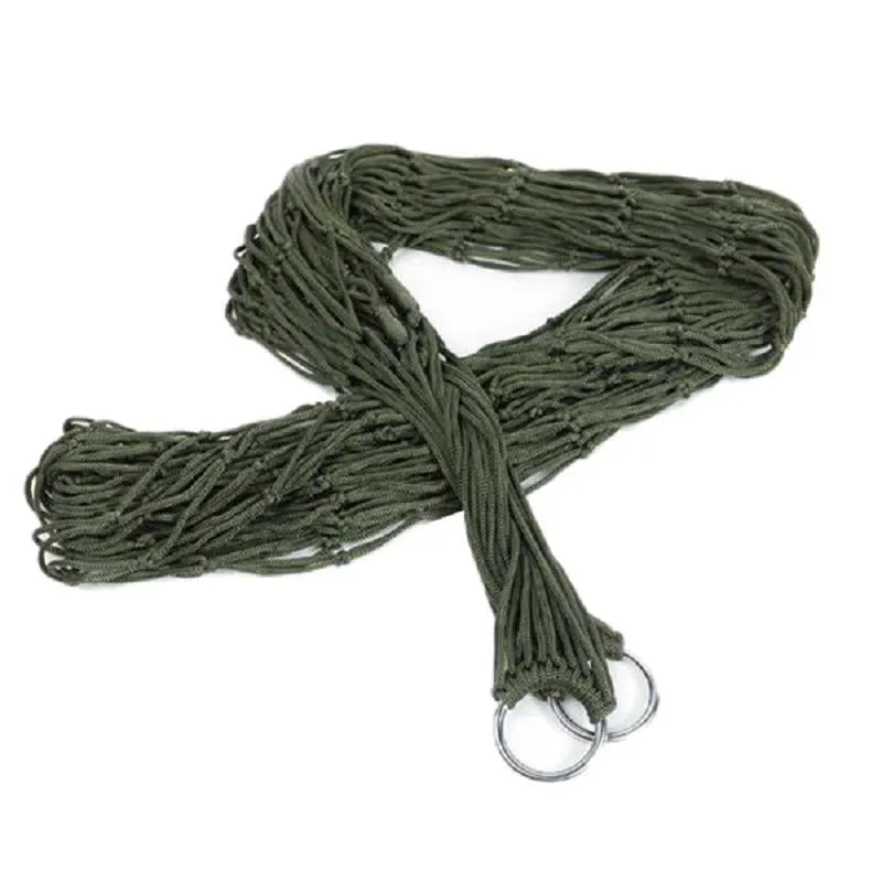 Nylon Rope Mesh Hammock - Outdoor Sleeping Net Bed with Rope for Relaxation