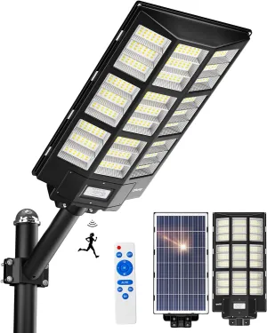 Ofuray Of-7200W Solar Street Light Outdoor-3000K/4000K/6500K Outdoor Security Flood Light,IP67 Solar Parking Lot Lights Commercial Dusk to Dawn with Remote Control for Yard,Residential