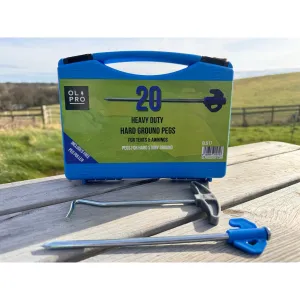 Olpro Case of 20 Hard Ground Pegs and Peg Puller