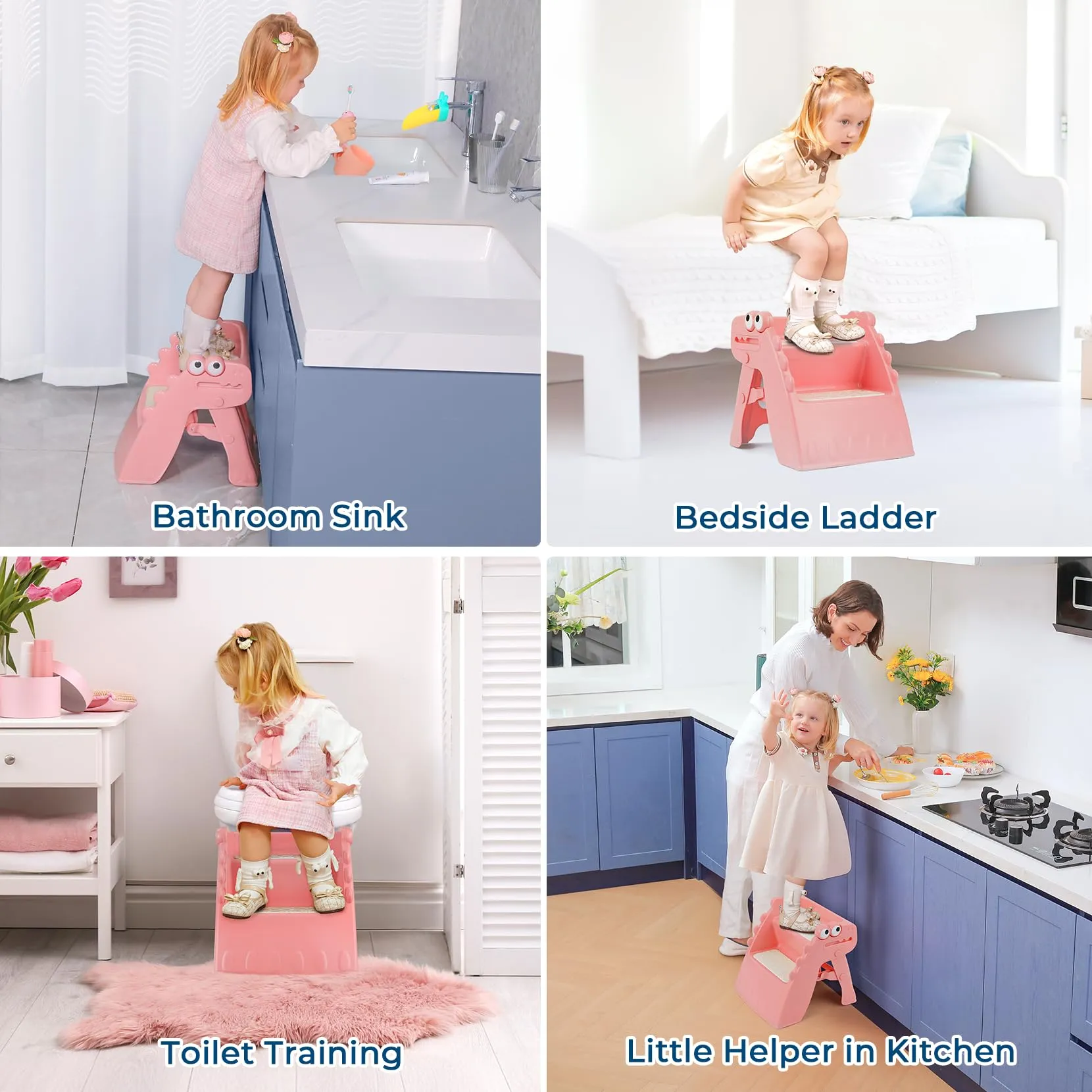 Onasti Toddler Step Stool Foldable Kids Step Stool