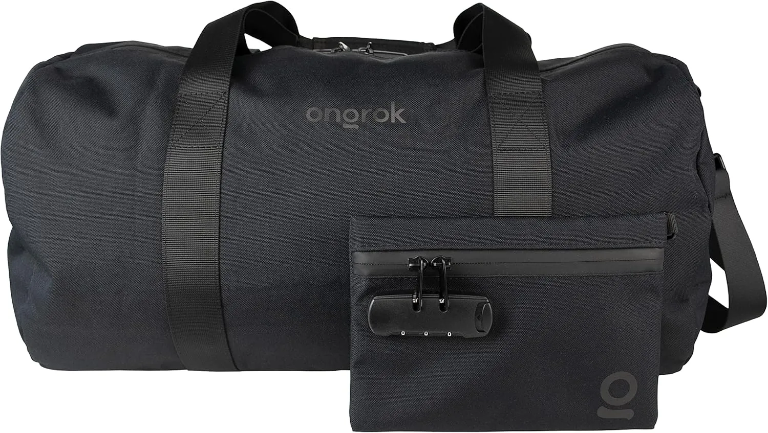 ONGROK Duffle Bag with Combo Lock, Integrated Carbon Filtration (Black)