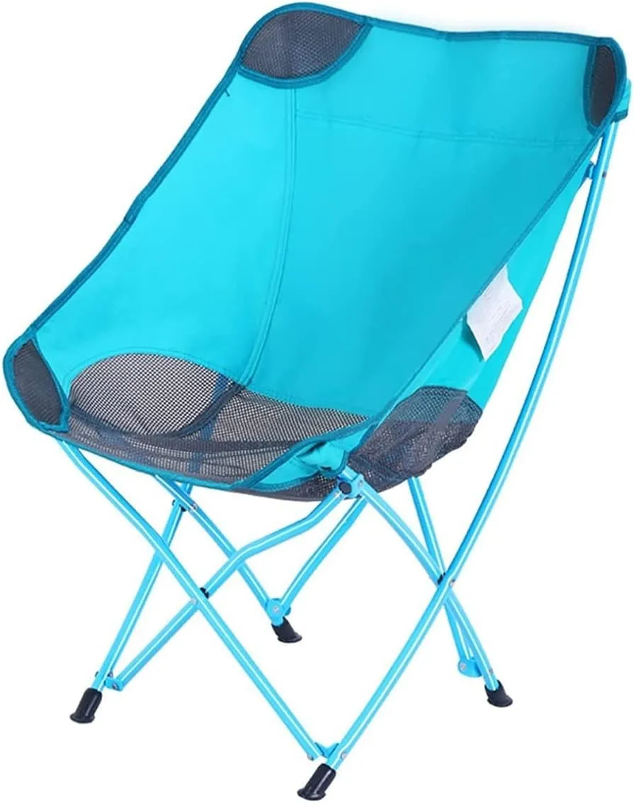 Outdoor Camp Chairs, Ultralight Camping Chair with Mesh Stitching Compact Folding Backpacking Seat Stool with Large Back Storage Pocket Lawn Chairs Adults