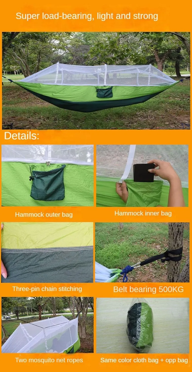 Outdoor Camping Hammock Portable Hammock for Camping, Camping Furniture, Indoor Dormitory and Outdoor Patio (Pink with Celestial Orchid)