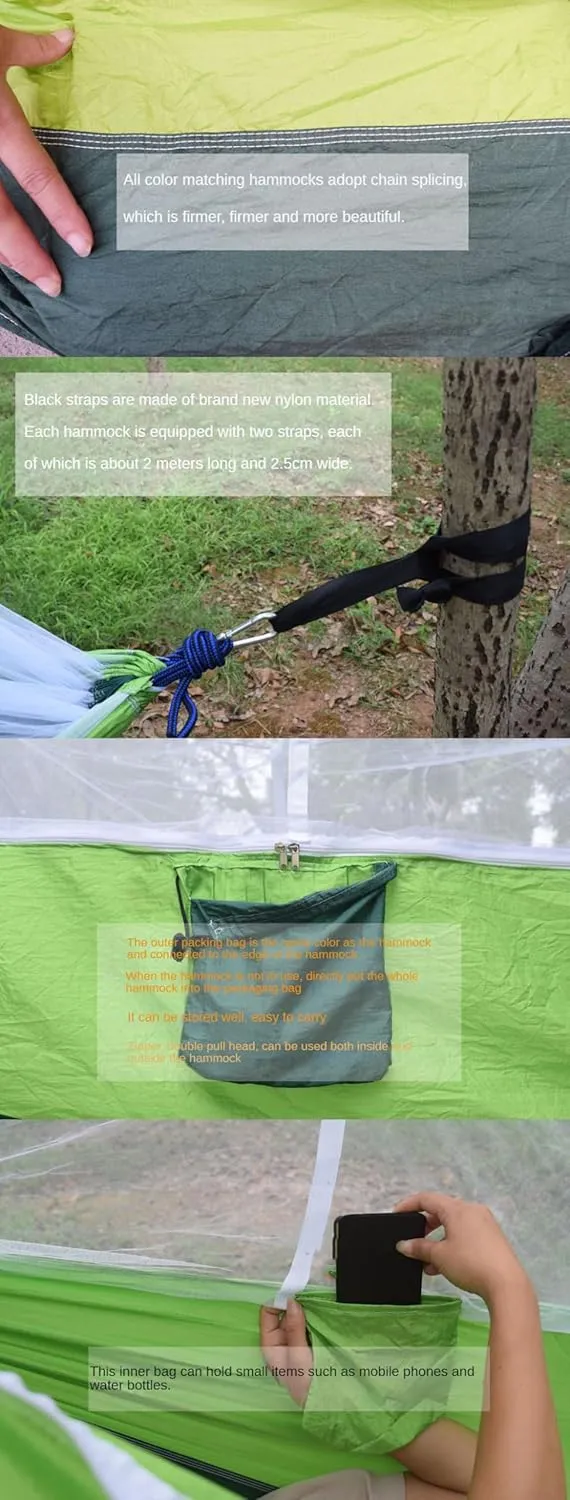 Outdoor Camping Hammock Portable Hammock for Camping, Camping Furniture, Indoor Dormitory and Outdoor Patio (Pink with Celestial Orchid)