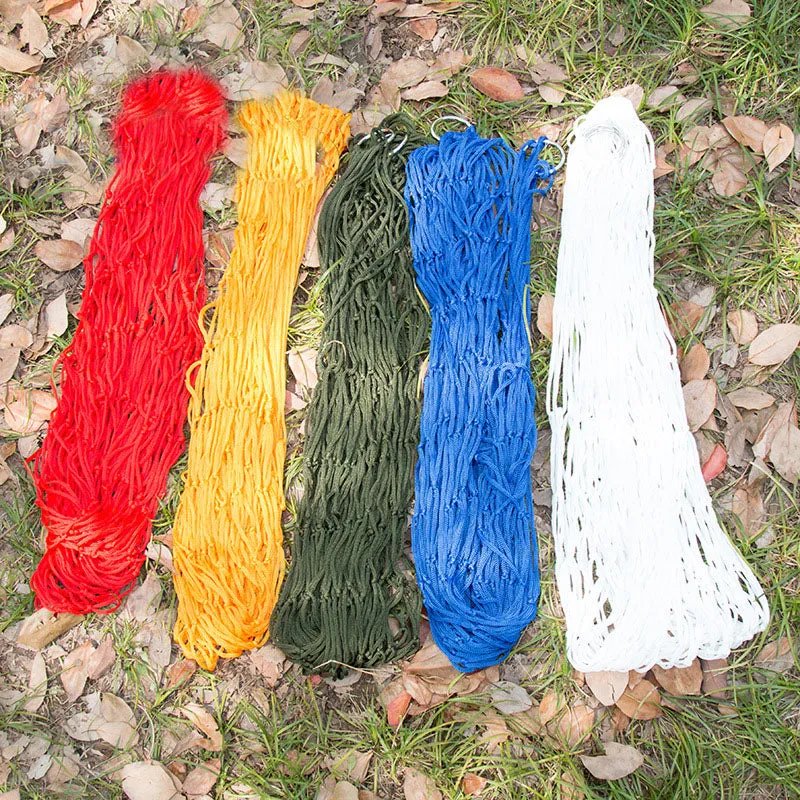Outdoor hammock net bag Net Hammock camping single person simple Nylon Net Hammock with storage bag and binding rope, bearing 100kg