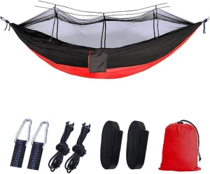Outdoor Hammock with Anti-Tip and Tear-Resistant Design - Detachable Mosquito Net, Spacious for Double Comfort