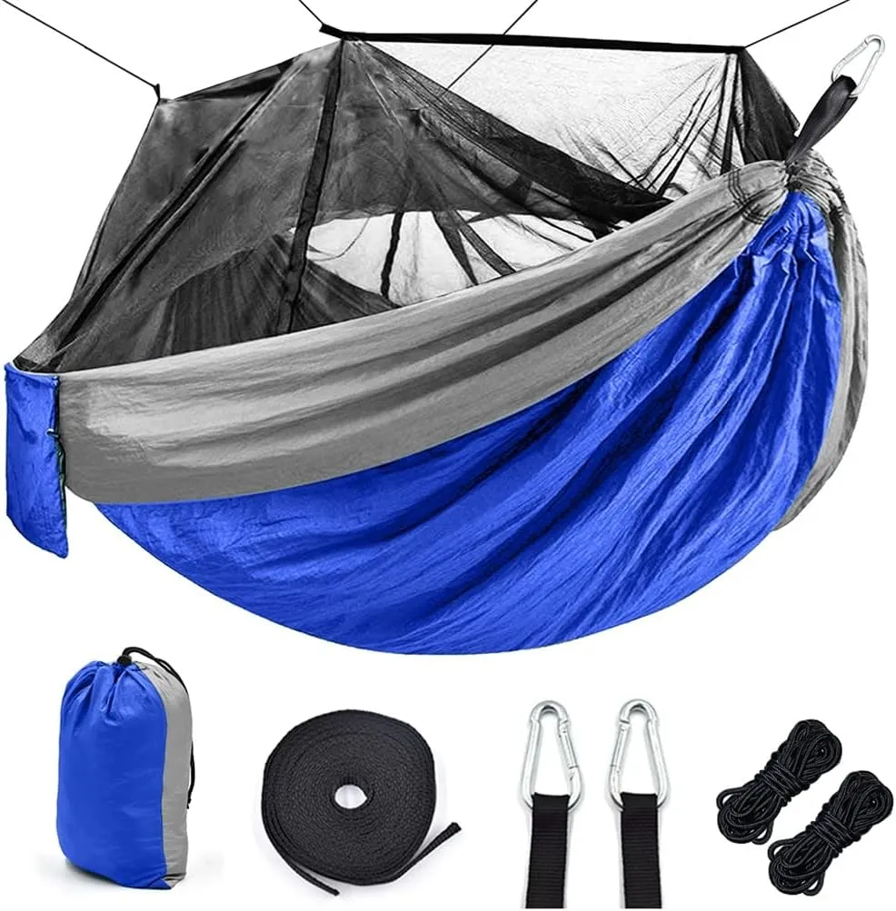 Outdoor Mosquito Net Camping Hammock 1-2 Person Parachute Picnic Hammock Portable Hanging Sleeping Hammock Swing Hammock (Color : Vert) (White Style)