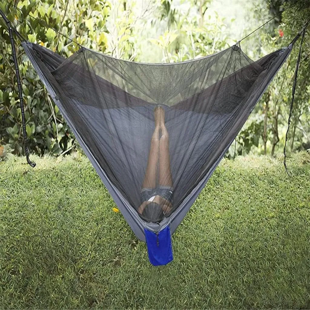 Outdoor Mosquito Net Camping Hammock 1-2 Person Parachute Picnic Hammock Portable Hanging Sleeping Hammock Swing Hammock (Color : Vert) (White Style)