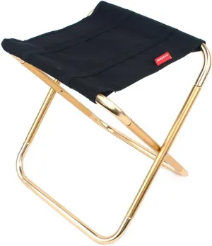 Outdoor Picnic Camping Folding Stool, MIni Beach Fishing Chair, Ultra Light Furniture, Aluminum Alloy Portable Travel Chair (Size : Burning Sun)
