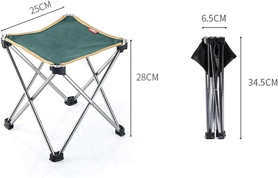Outdoor Portable Folding Stool Aluminum Alloy Bracket Comfortable and Stable Camping Fishing Stool Simple Folding Stool Stool (Color : Svart)