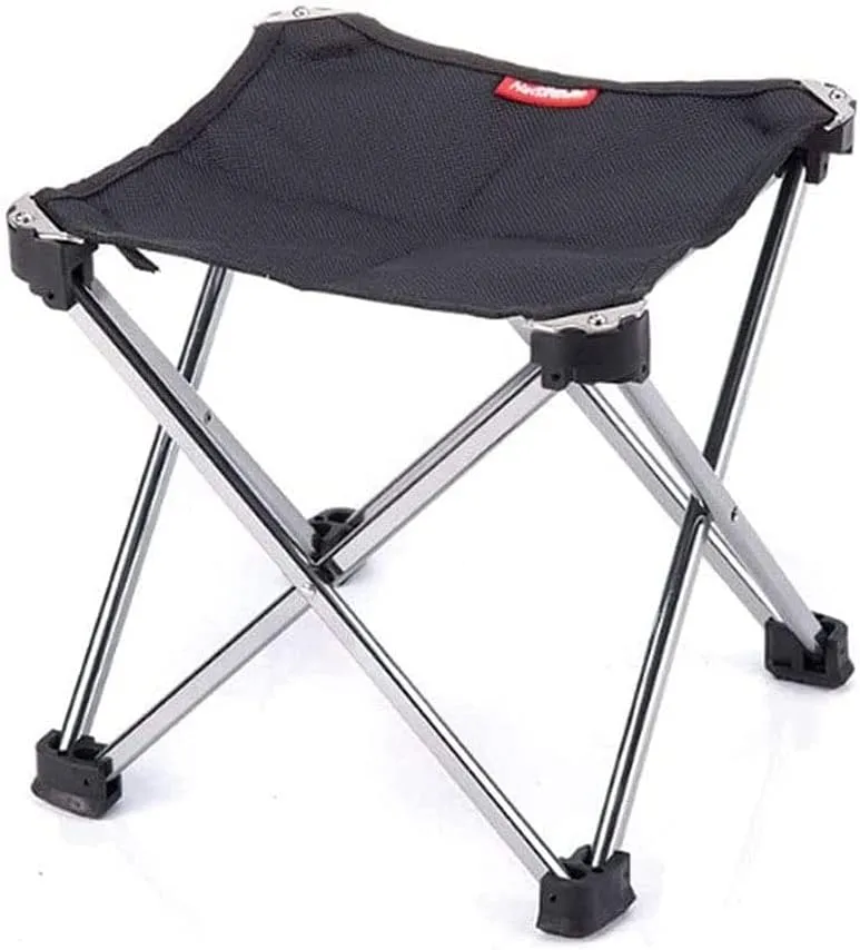 Outdoor Portable Folding Stool Aluminum Alloy Bracket Comfortable and Stable Camping Fishing Stool Simple Folding Stool Stool (Color : Svart)