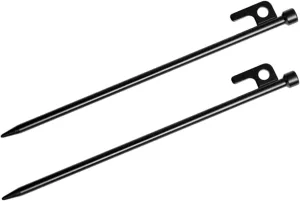 Outdoor Tent Pegs 2 Pack Metal Ground Stakes for Camping Tarp and Canopy Anti-Wind Design and Easy to Drive into Ground