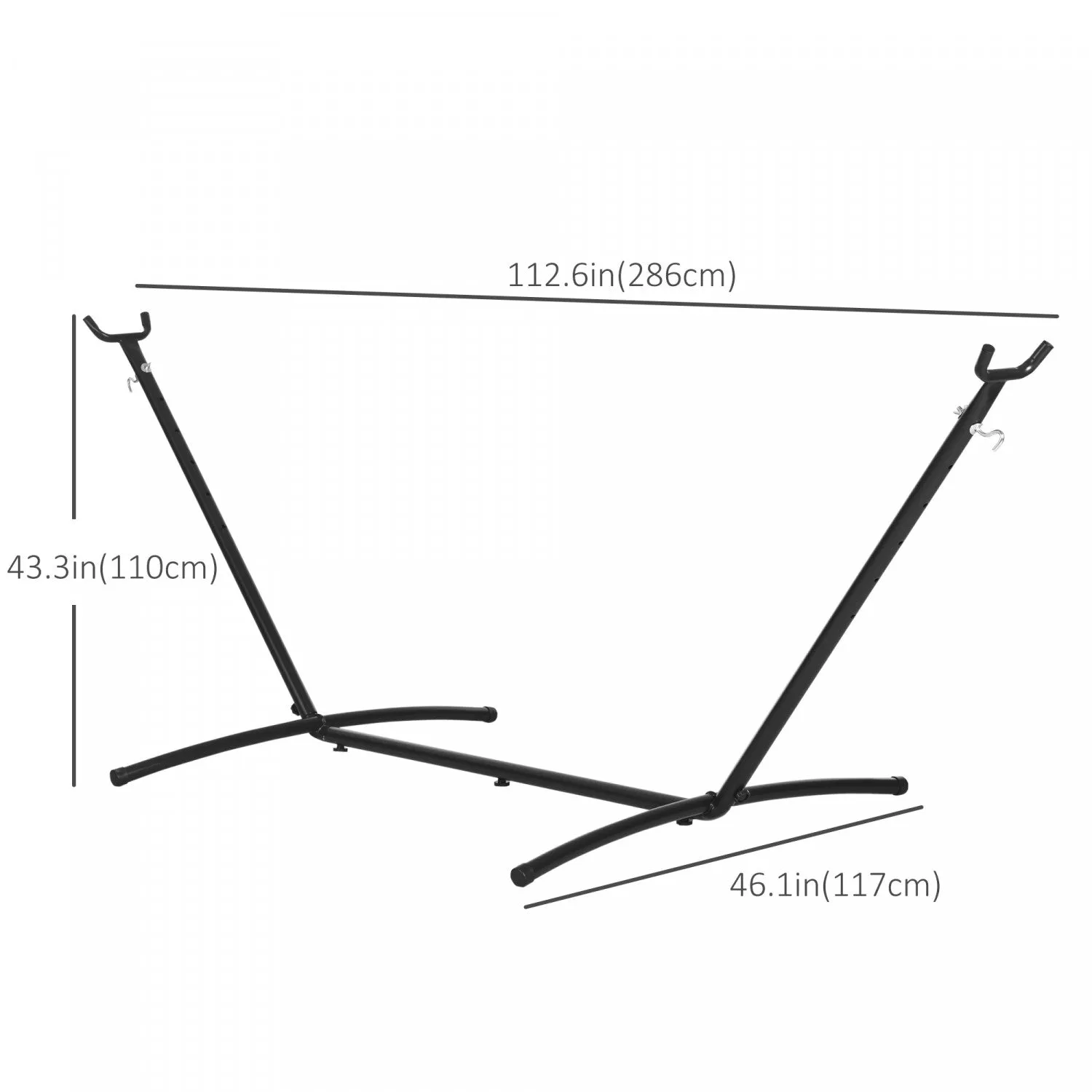 Outsunny 9.2'l Adjustable Hammock Stand Only, Heavy Duty Universal Garden Outdoor Camping Picnic Sun|Outsunny 9.2'l Support De Hamac Reglable Robuste Universel Jardin Camping En Plein Air Pique-nique L