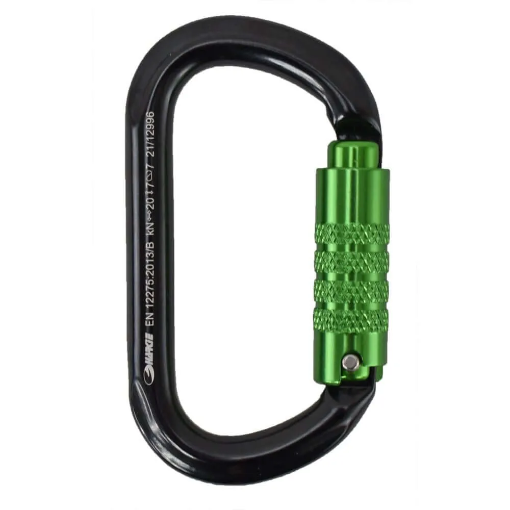 Oval 3 Way Locking Climbing karabiners