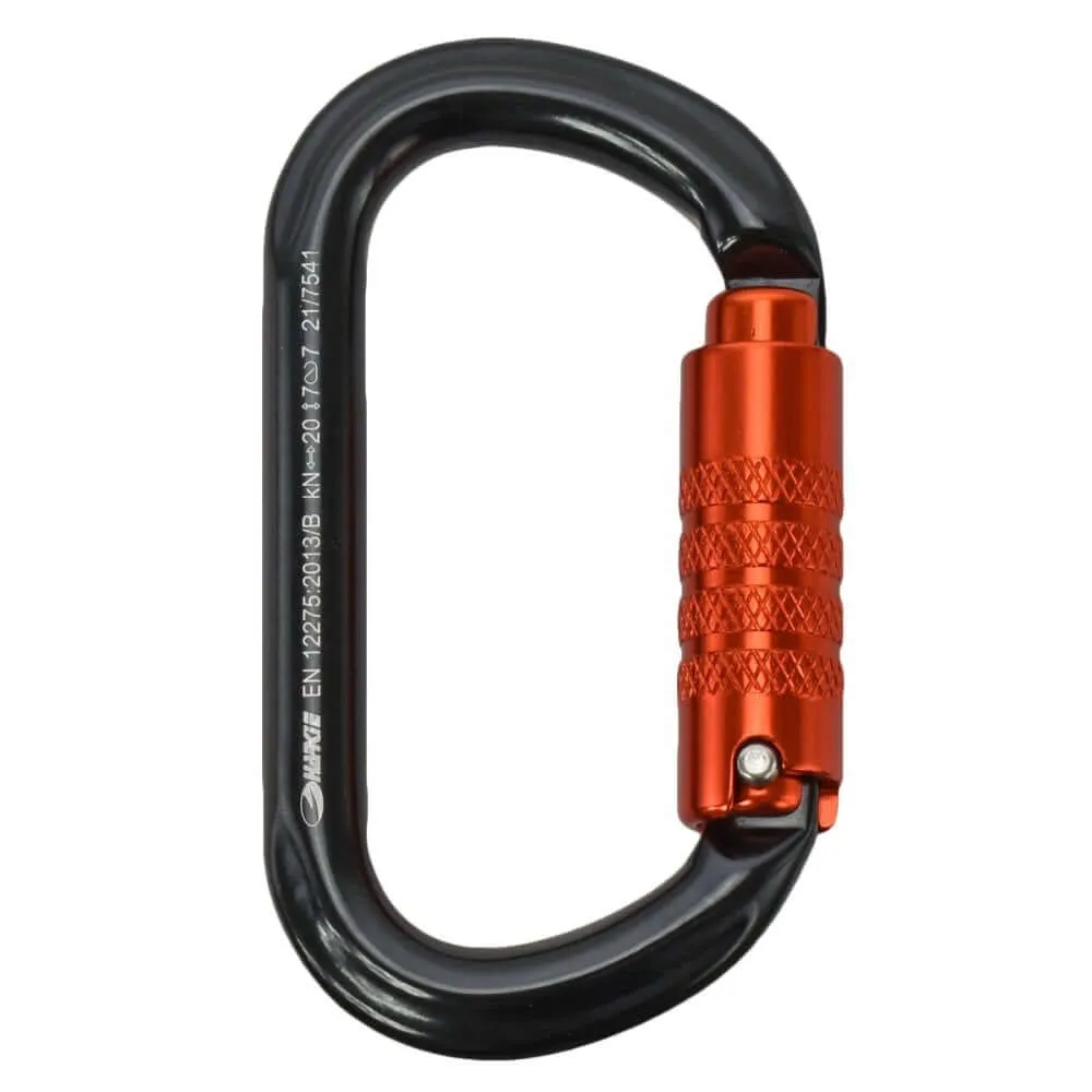 Oval 3 Way Locking Climbing karabiners