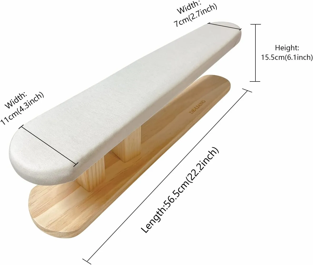 Padded Chest & Sleeve Tailor Ironing Board Long with Wooden Base for Household Tools, Tailor Dress Forms, Travel Use