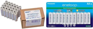 Panasonic eneloop AAA 2100 Cycle Ni-MH Pre-Charged Rechargeable Batteries 24 Pack & eneloop AA 2100 Cycle Ni-MH Pre-Charged Rechargeable Batteries, (package includes 16AA blue or 16AA white)