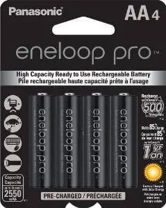 Panasonic Eneloop Pro 2550 mAH (was Sanyo 2500XX) AA Batteries - Eight Batteries with Free Battery Holder