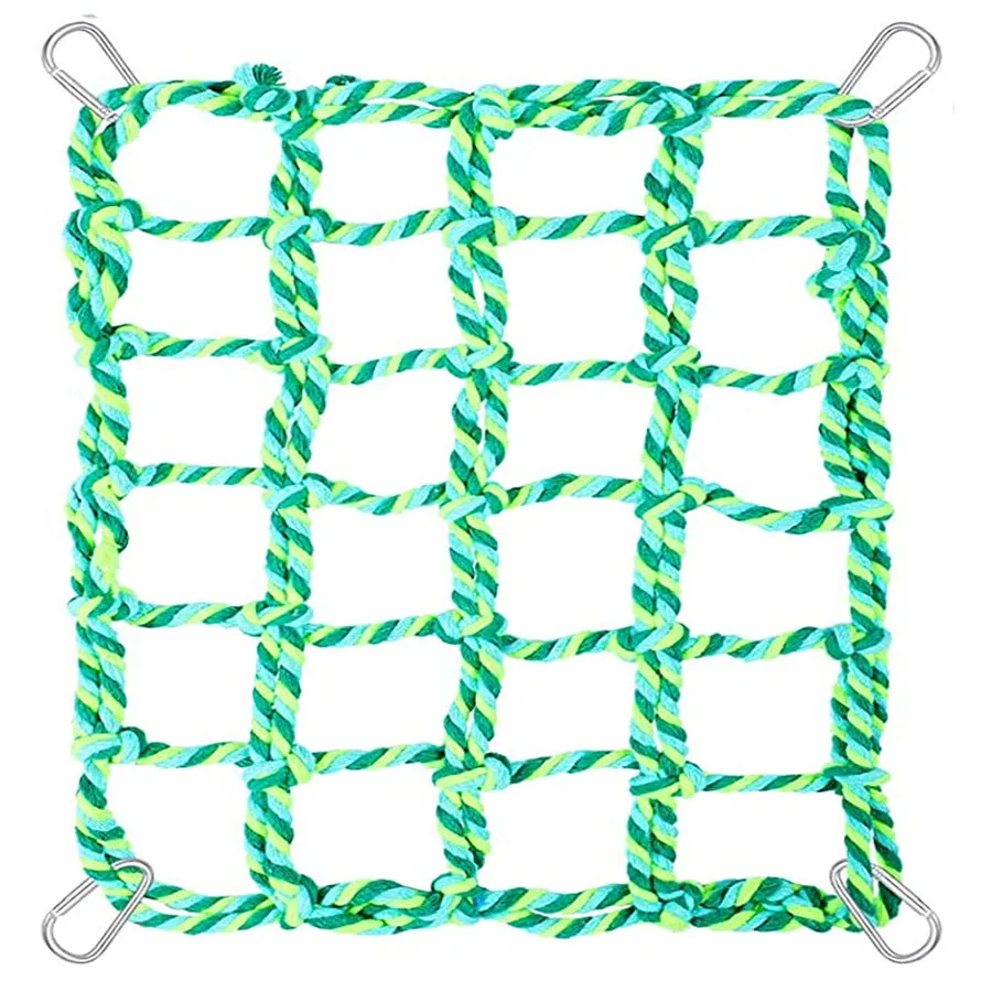 Parrot colorful woven climbing net, parrot bird toy, hamster squirrel hammock net