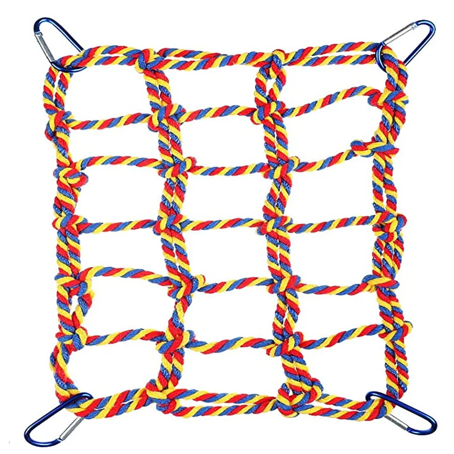 Parrot colorful woven climbing net, parrot bird toy, hamster squirrel hammock net