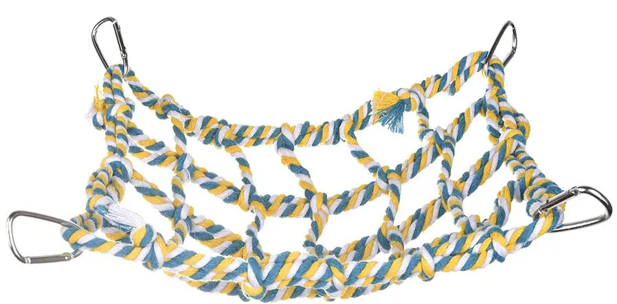 Parrot colorful woven climbing net, parrot bird toy, hamster squirrel hammock net
