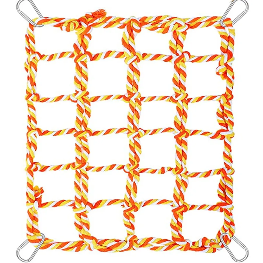 Parrot colorful woven climbing net, parrot bird toy, hamster squirrel hammock net