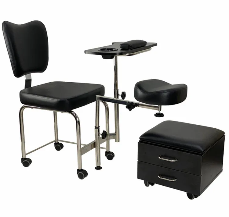 Pedicure & Manicure Stool Black- 2 in 1