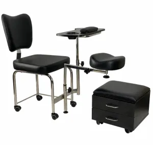 Pedicure & Manicure Stool Black- 2 in 1