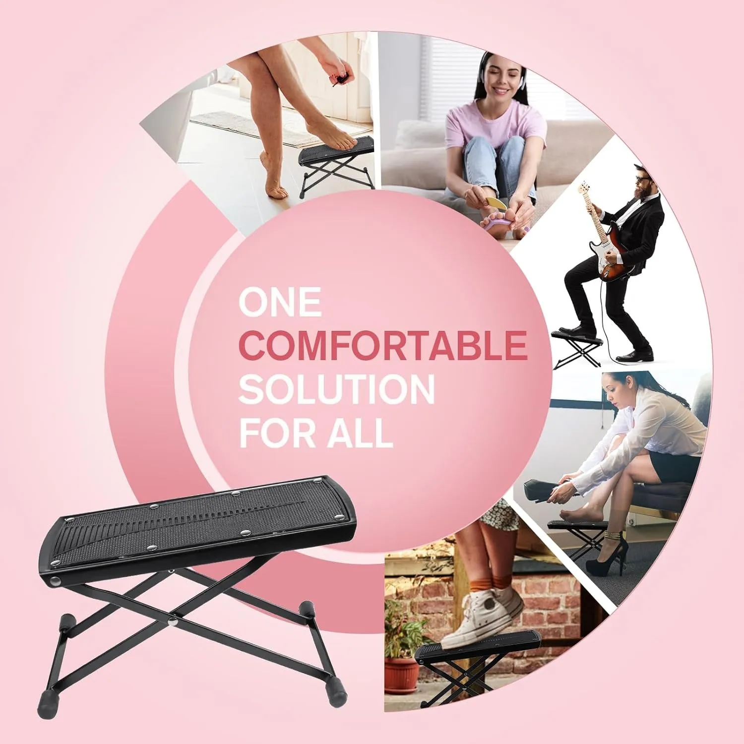 Pedicure Foot Rest, 6 Heights Adjustable Foot Stand for Pedicure, Foldable Non-Slip Pedicure Stand for Easy at Home Pedicures, No More Bending or Stretching Pedicure Stool Tool for Home Foot Spa