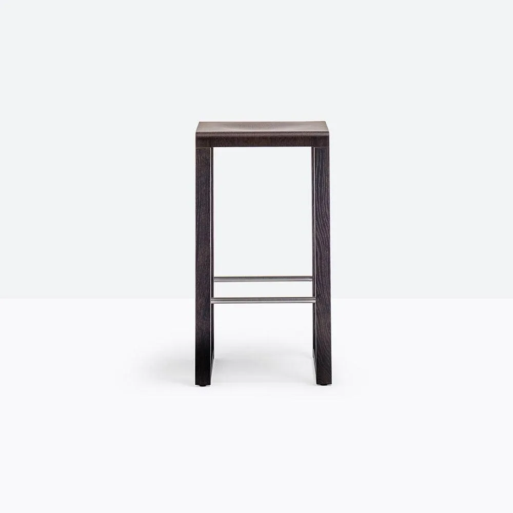 Pedrali Brera 387 wooden stool with seat H.65 cm.