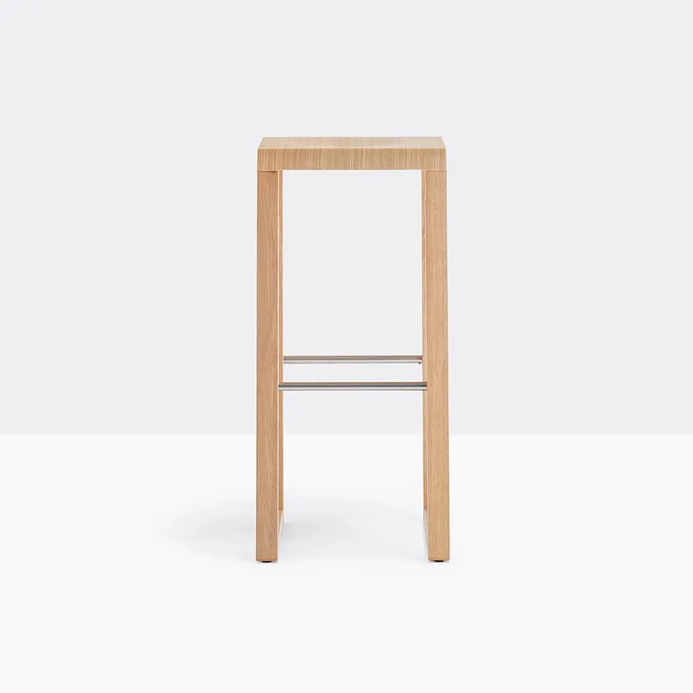 Pedrali Brera 387 wooden stool with seat H.65 cm.