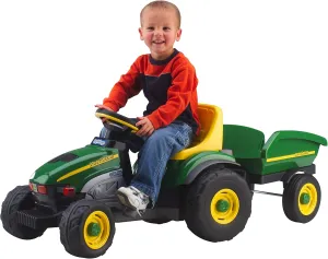 Peg Perego John Deere Farm Tractor and Trailer Pedal Tractor, Green