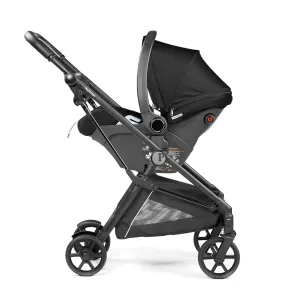 Peg Perego Primo Viaggio Lounge on Wheels - Includes Vivace Chassis and Primo Viaggio Lounge Reclining Infant Car Seat - Made in Italy - True Black