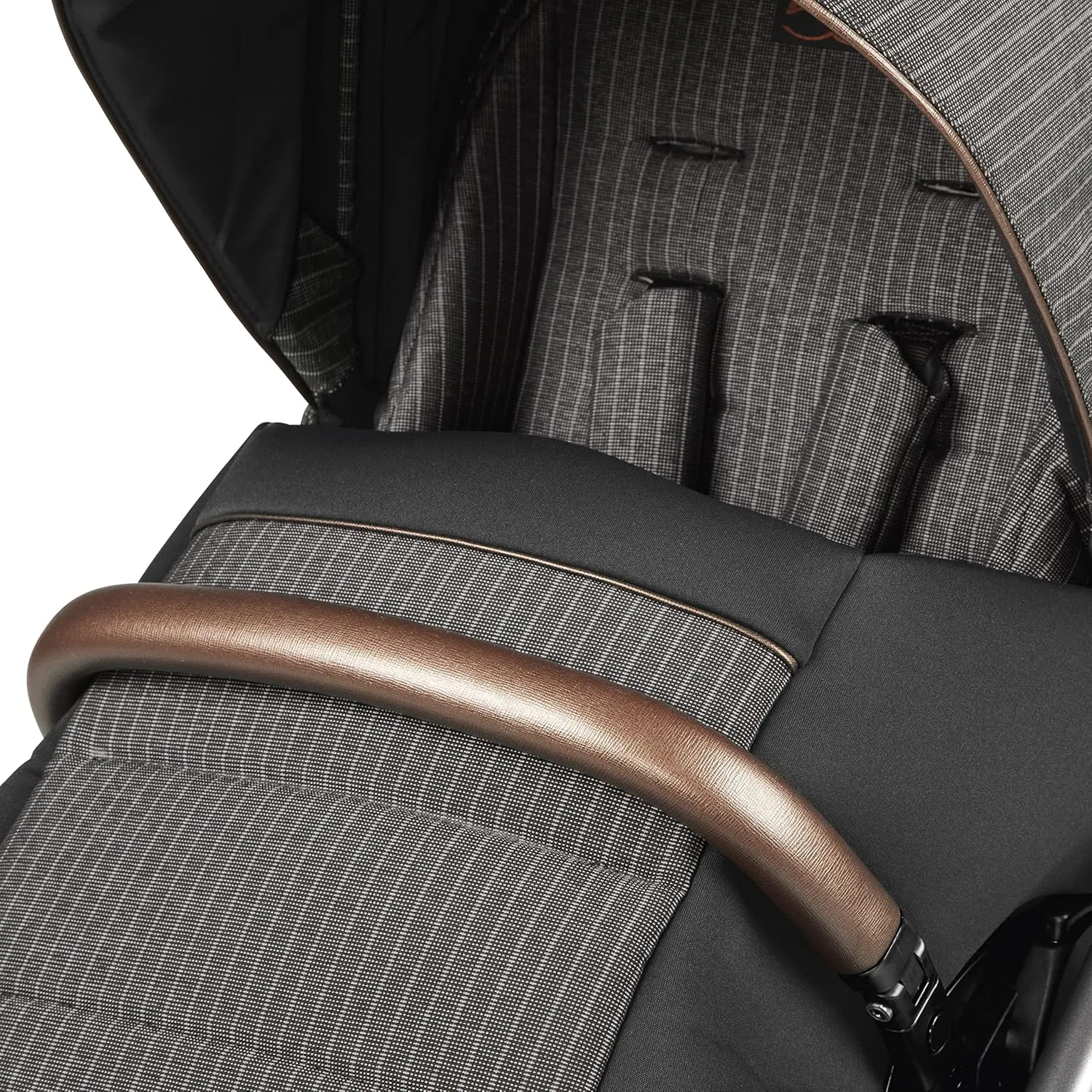 Peg Perego Veloce - Compact Full Featured Lightweight Stroller - Compatible with All Primo Viaggio 4-35 Infant Car Seats - Made in Italy - Fiat 500 (Grey & Copper Accents)