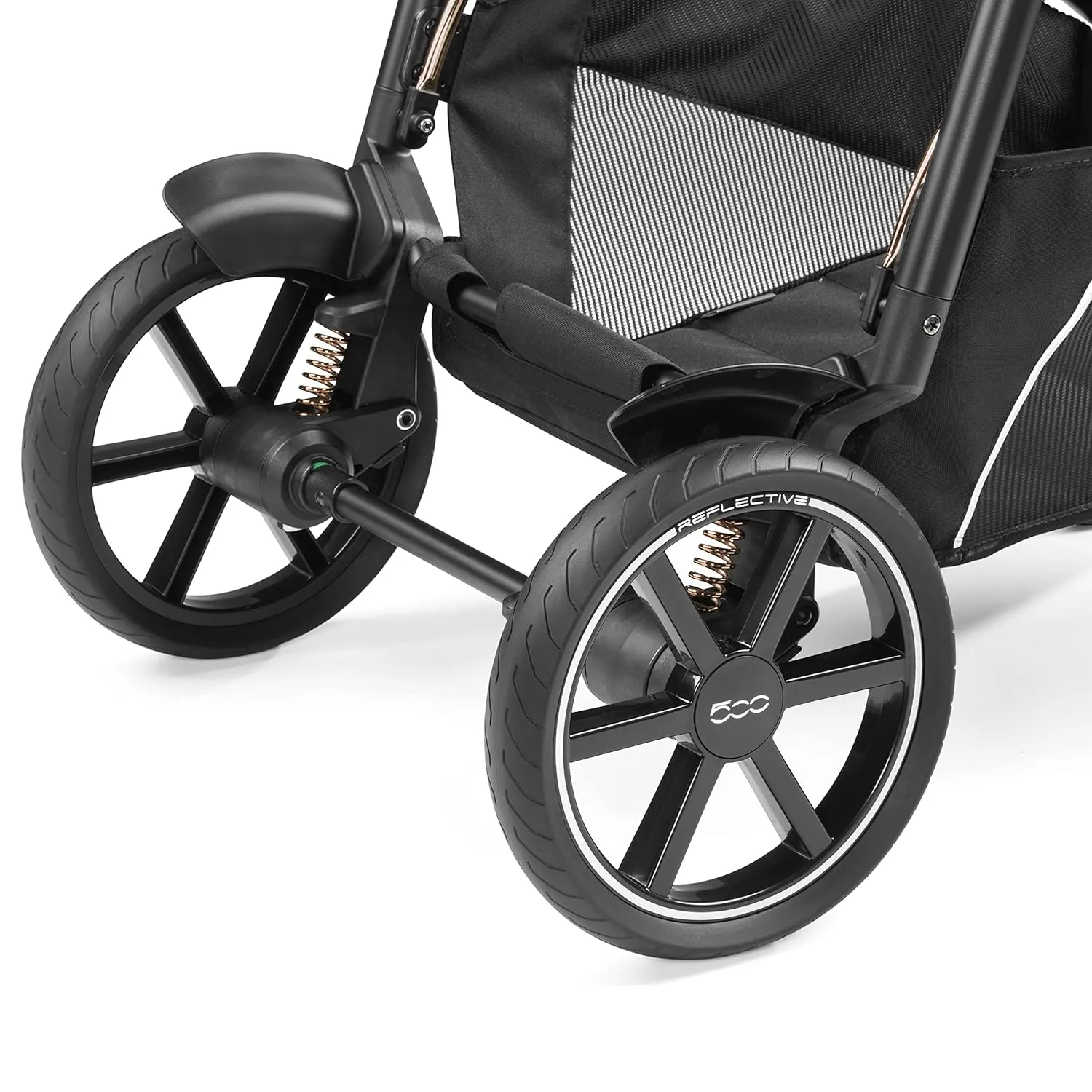 Peg Perego Veloce - Compact Full Featured Lightweight Stroller - Compatible with All Primo Viaggio 4-35 Infant Car Seats - Made in Italy - Fiat 500 (Grey & Copper Accents)