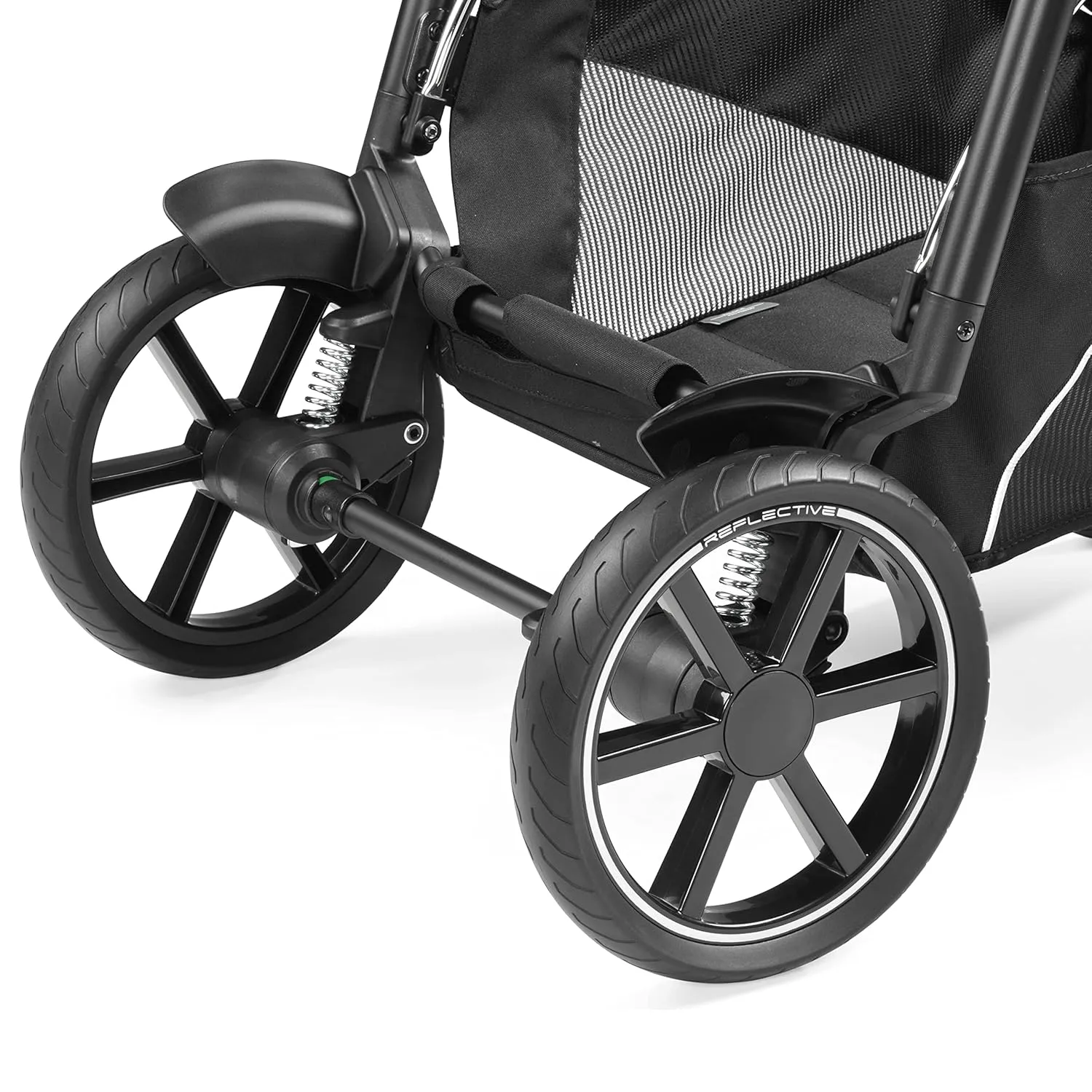Peg Perego Veloce - Compact Full Featured Lightweight Stroller - Compatible with All Primo Viaggio 4-35 Infant Car Seats - Made in Italy - Red Shine (Red & Silver Accents)