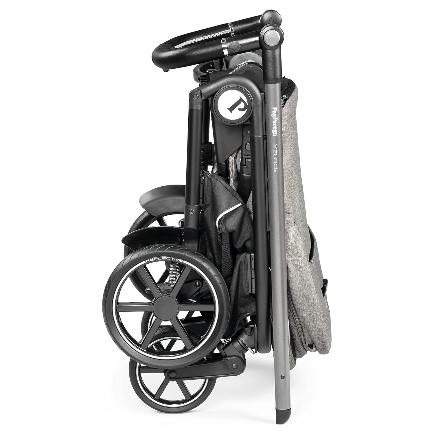 Peg Perego Veloce - Compact Full Featured Lightweight Stroller - Compatible with All Primo Viaggio 4-35 Infant Car Seats - Made in Italy - Red Shine (Red & Silver Accents)