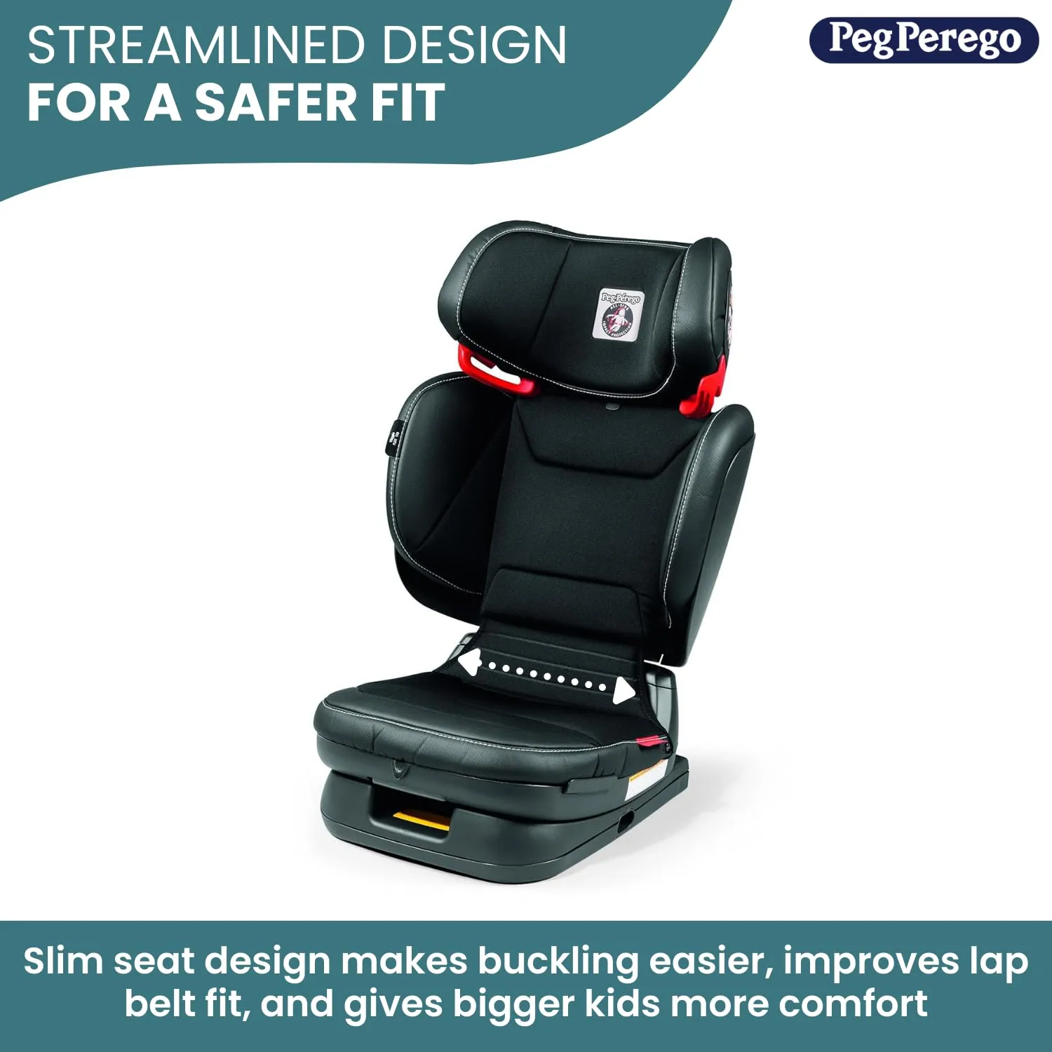 Peg Perego Viaggio Flex 120 - Booster Car Seat - for Children from 40 to 120 lbs - Made in Italy - Wonder Grey - Stain Resistant & Breathable Fabric