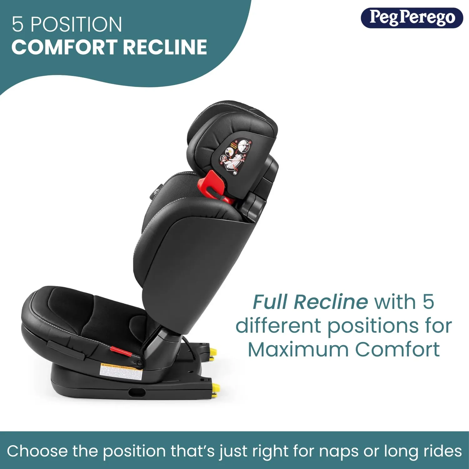 Peg Perego Viaggio Flex 120 - Booster Car Seat - for Children from 40 to 120 lbs - Made in Italy - Wonder Grey - Stain Resistant & Breathable Fabric