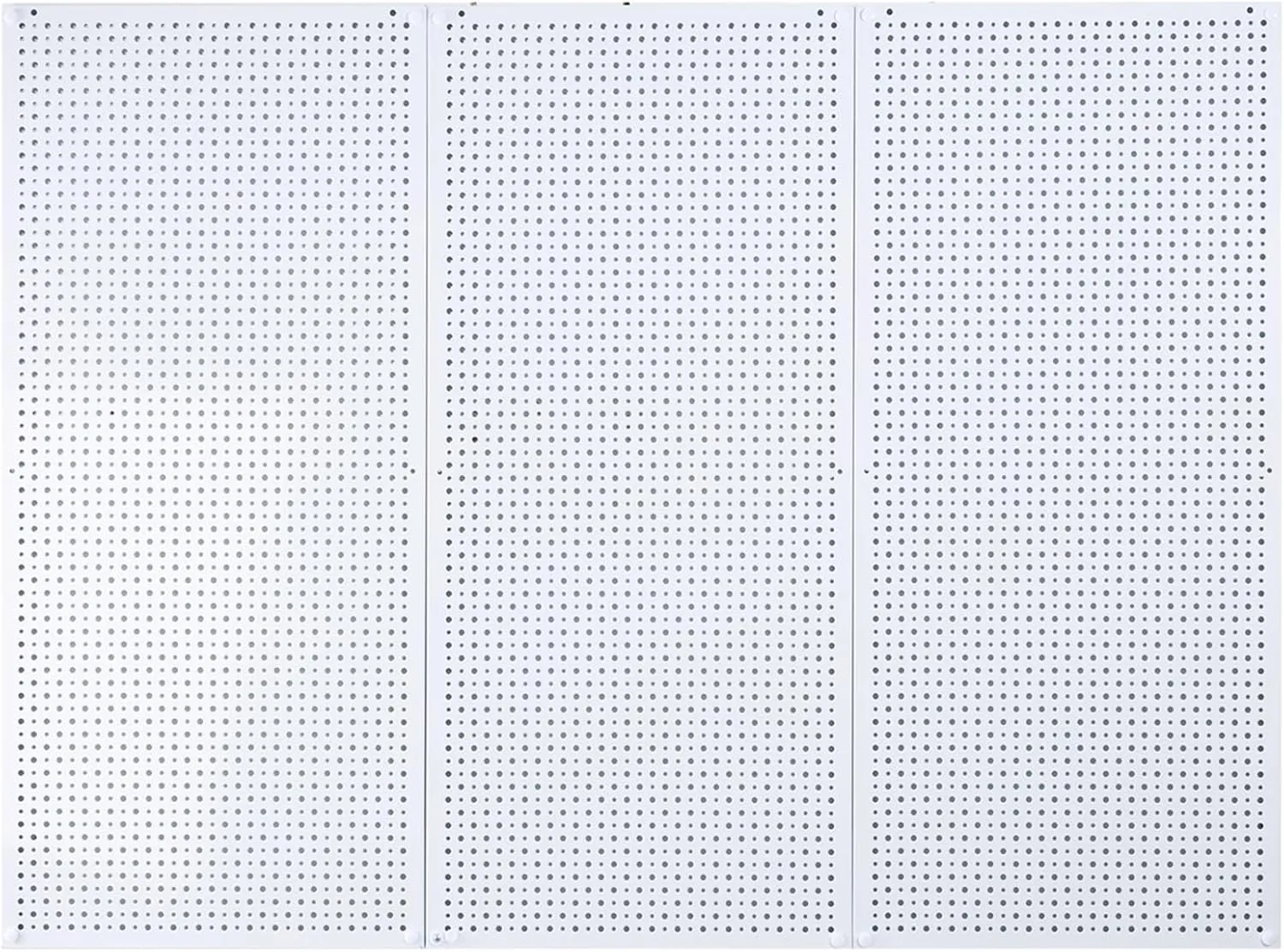 Pegboard Rack Garage Storage Steel Horizontal PegBoard Pack,Steel Pegboard Heavy Duty- 3 Pack 16-Inch X 36-Inch Metal Peg Board Tool Organization Panels (White)