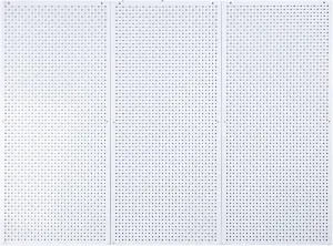 Pegboard Rack Garage Storage Steel Horizontal PegBoard Pack,Steel Pegboard Heavy Duty- 3 Pack 16-Inch X 36-Inch Metal Peg Board Tool Organization Panels (White)