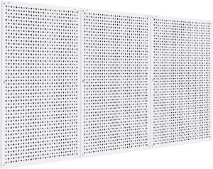 Pegboard Rack Garage Storage,Steel Pegboard Heavy Duty- 3 Pack 16-Inch X 24-Inch Metal Peg Board Tool Organization Panels (White)