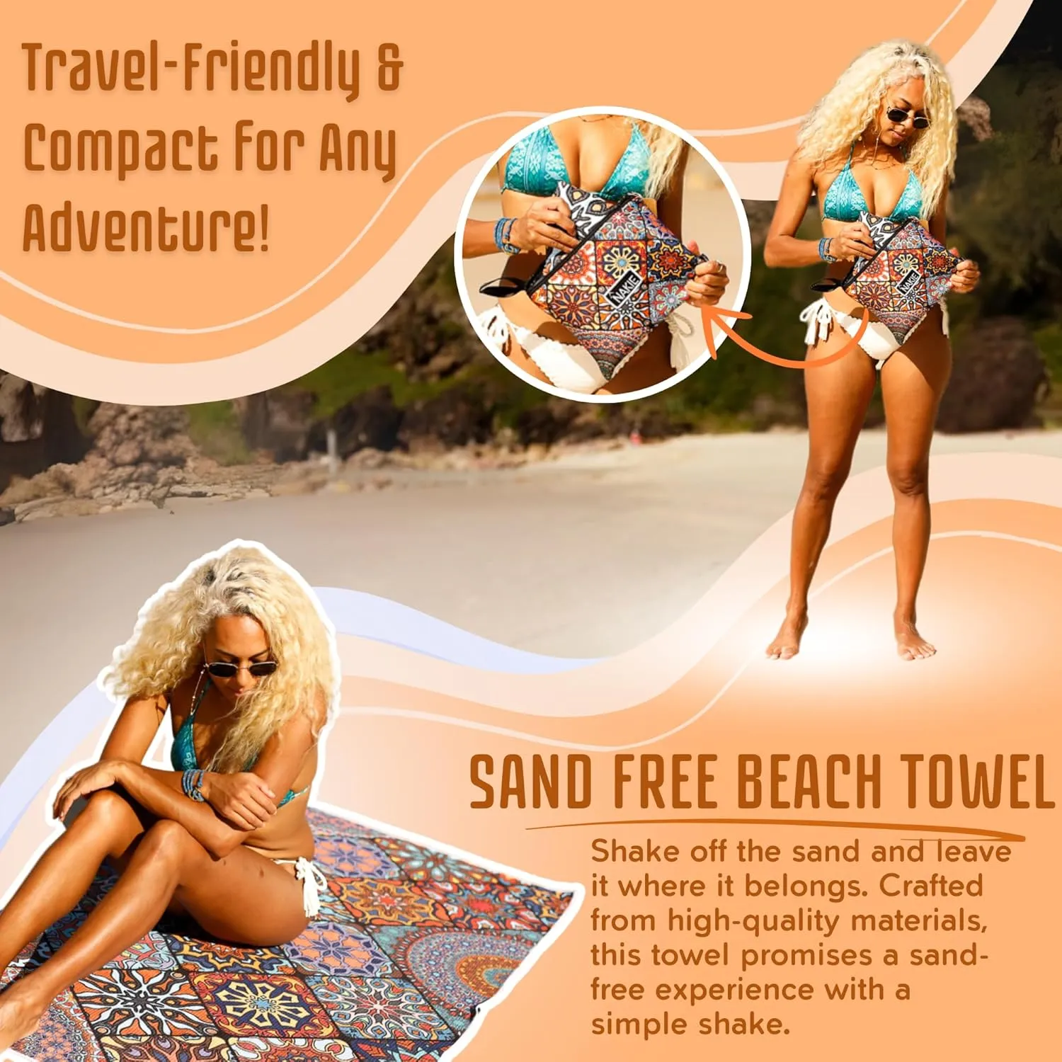Picnic Blanket - Extra Large, Waterproof, Machine Washable, Easy Storage. Perfect for Camping, Picnics & Outdoor, Children by The Beach or Playing with Dog, 78inch x 78inch (Holiday Dreams)
